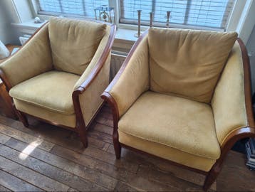 FREE Set van 2 vintage fauteuils met houten frame