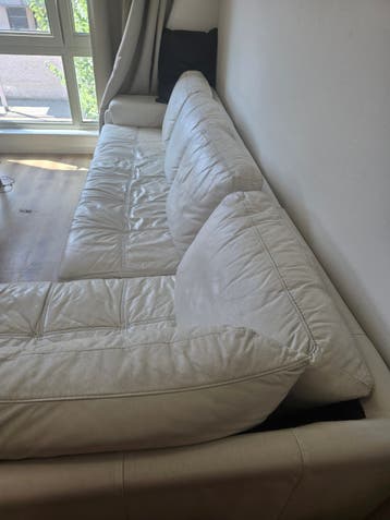 Witte Leren Hoekbank - Comfortabel en Ruim