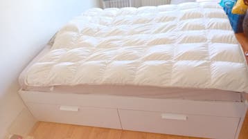 Bedframe 160 x 200 cm met opberglades met 2 lattenbodems