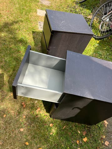 Set van 2 Nachtkastjes met Lades - Donker Hout