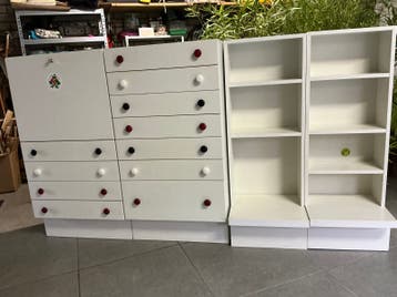 GRATIS: vintage Interlübke slaapkamer meubels wit MDF