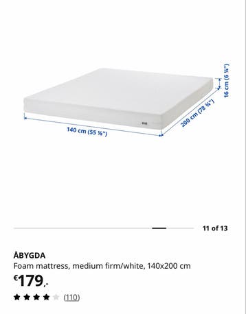 IKEA ÅBYGDA schuimmatras, 140x200 cm - Gratis ophalen!