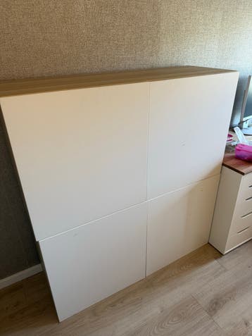 IKEA Opbergkasten (2 st) 120x40x64cm - Wit/Houtkleur