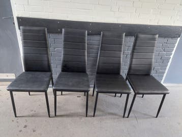 Set van 4 zwarte eetkamerstoelen - Modern design