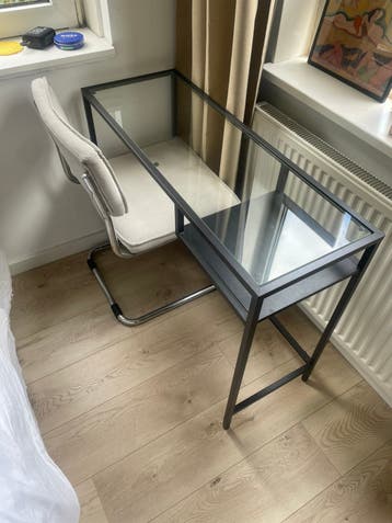 Glass desk and chair set