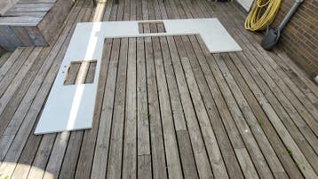 Wit  keukenblad met uitsparingen