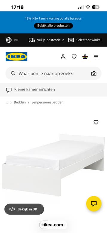 IKEA Bed inclusief lattenbodem - 1 jaar gebruikt