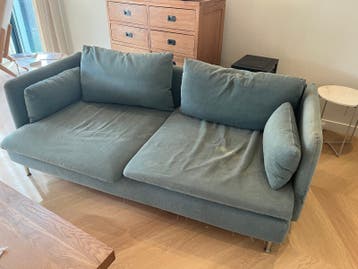 Ikea Soderhamn 3-zits bank turquoise (gebruikt)