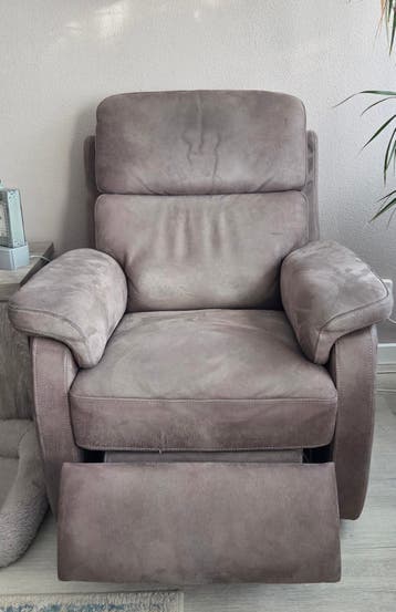 Comfortabele relaxfauteuil - Grijs suède look