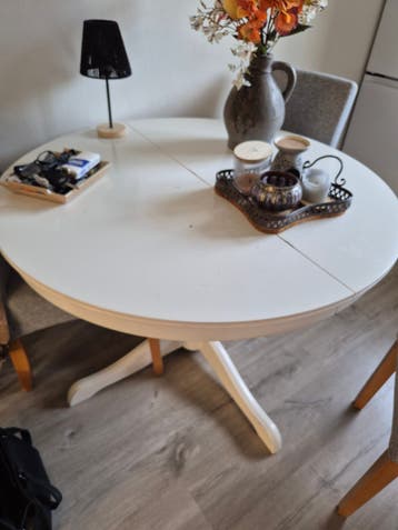 Ronde eettafel met uitschuifbaar blad - Gebruikt