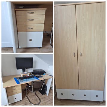 Kledingkast met bijbehorend bureau