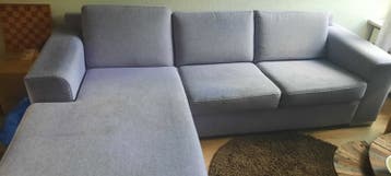 Driezits bank hoekbank lilagrijs
