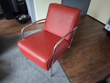 Fauteuil rood leer
