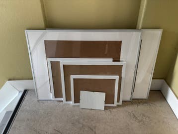 Set van 6 witte fotolijsten met passe-partout