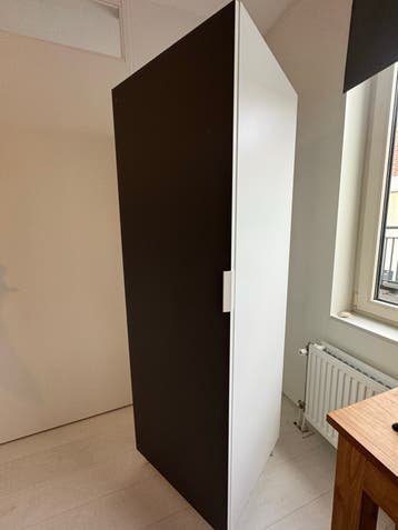 Kledingkast met hangruimte en lades - Wit/Bruin