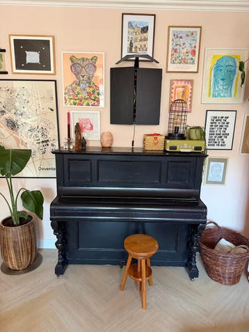 Zwarte piano - Geb. Rijken & De Lange Rotterdam