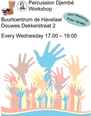 Gratis Percussie Djembé Workshop - Elke Woensdag