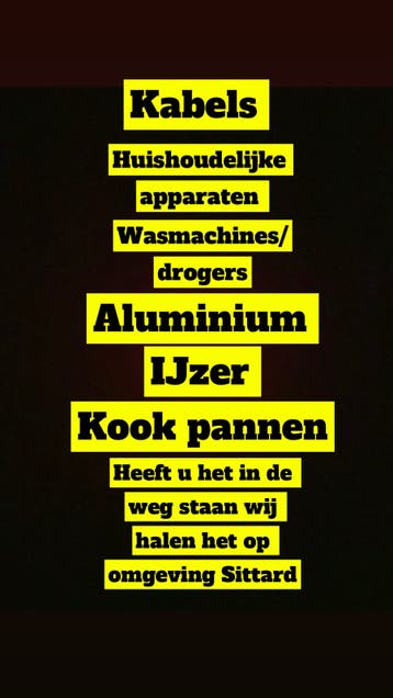 Wij halen alles op behalve koelkasten en vriezer