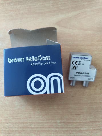 Nieuwe Braun Telecom TV splitter POA 1-B met 2 uitgangen