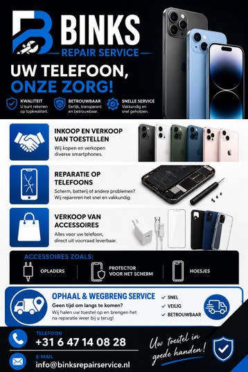 Telefoon reparatie, inkoop, verkoop & accessoires