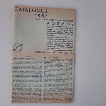 catalogus uitgeverij KOSMOS 1937