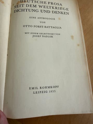 Deutsche Prosa seit dem Weltkriege Dichtung  und denken 1933