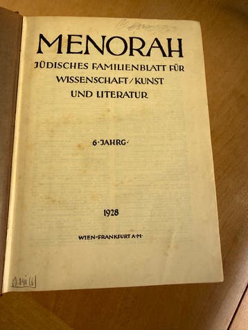 Menorah: Jüdisches Familienblatt 1928 - Zeldzaam Jaarboek