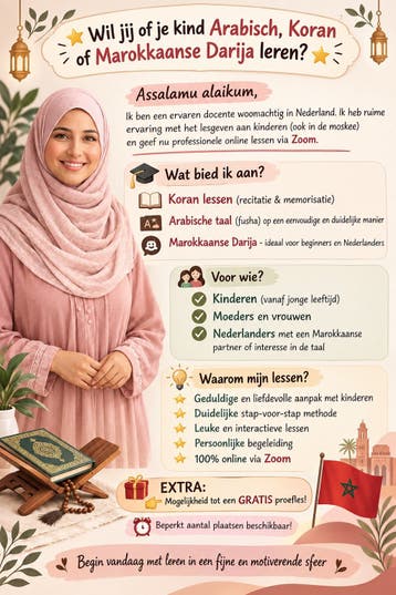 🌟 Arabisch, Koran & Marokkaanse Darija leren – Online lesse