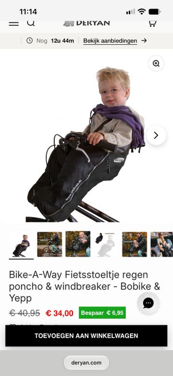 Regenbroek met poncho voor Yepp en Bobike