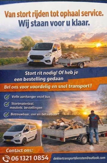 Stort rijden, ophaal service,auto transport en verhuizingen