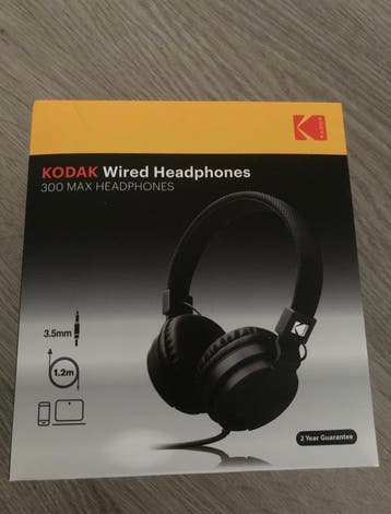 Kodak Wired Hoofdtelefoon 300 MAX - Zwart, Nieuw