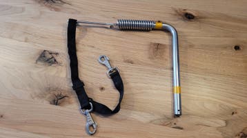 Gratis hondenfietsbeugel met lijn, incompleet