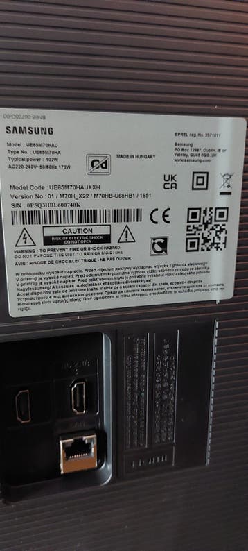 Samsung UE65M70AU 65 inch 4K UHDSmart TV met kleurverstoring
