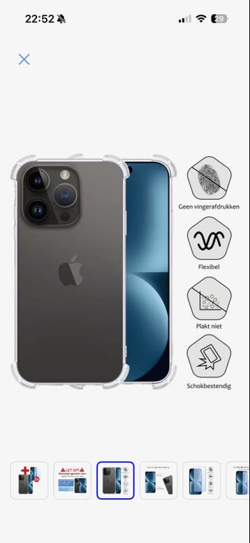 Transparant iPhone 15 Pro Max Hoesje + 2 Screenprotectors