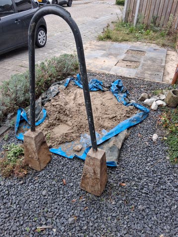 Fietsenrek met betonnen voet