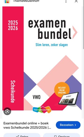 Gezocht: Examenbundel Scheikunde VWO (eventueel samengevat)