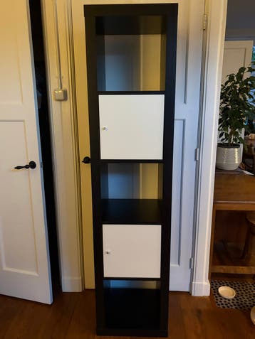 2x IKEA Flysta kasten met deuren - Zwart/Wit