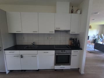 Keuken met oven, inductiekookplaat en vaatwasser