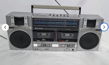 ik zoek deze grijs Hitachi TRK-W55H dubbele cassette boombox