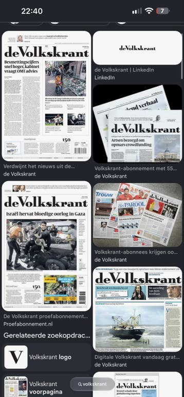 Gezocht Volkskrant 13-10-26 (zie omschrijving)