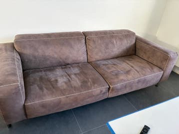 Comfortabele 2-zitsbank en een love seat- Bruinstof
