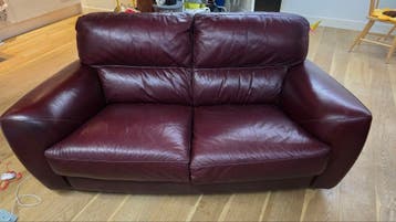 Sofitalia Bordeauxrode leren bank | Bordeau leather sofa