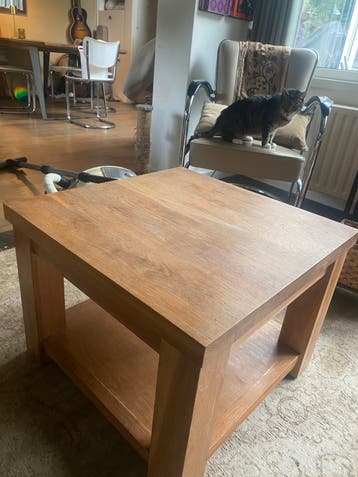 Bijna gratis! Massief houten salontafel | ambachtelijk