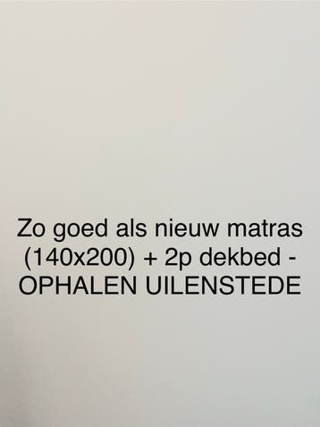 Matras (140x200) + dekbed (2p) zo goed als nieuw.