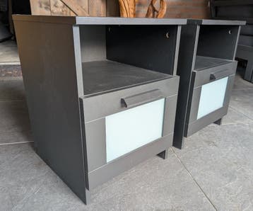 2x IKEA BRIMNES Nachtkastje Zwart 39x41x53 cm