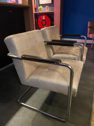 4 beige stoelen met armleuning | Gratis af te halen
