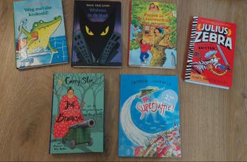 kinderboeken (super juffie, juf braaksel, julius zebra etc.)