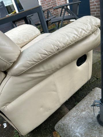 Leren relaxfauteuil met gebruikssporen - Gratis af te halen