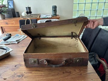Oude lederen koffer