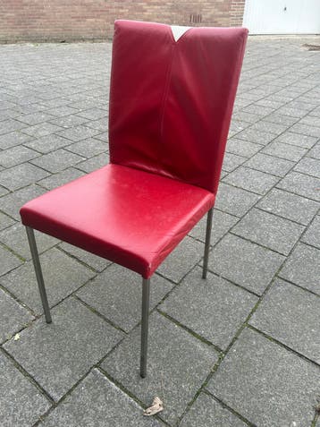 GRATIS Gebruikt Leer stoelen x5
